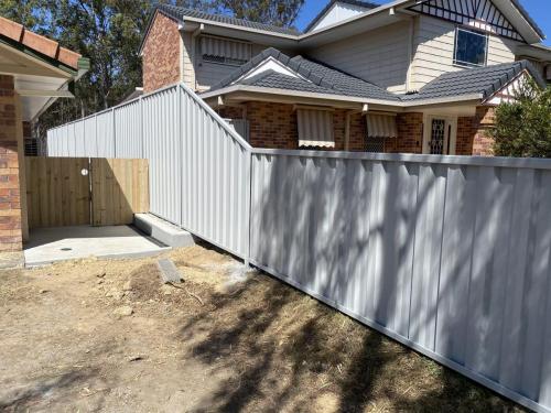 Grey colorbond fence